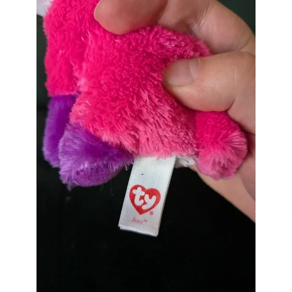 Ty Beanie Boos JOEY Pink Purple Fox Plush Glitter Eyes Claires Exclusive 6'' - Picture 6 of 7
